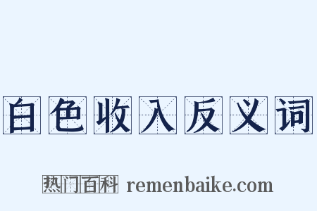 白色收入反义词是什么意思的图片